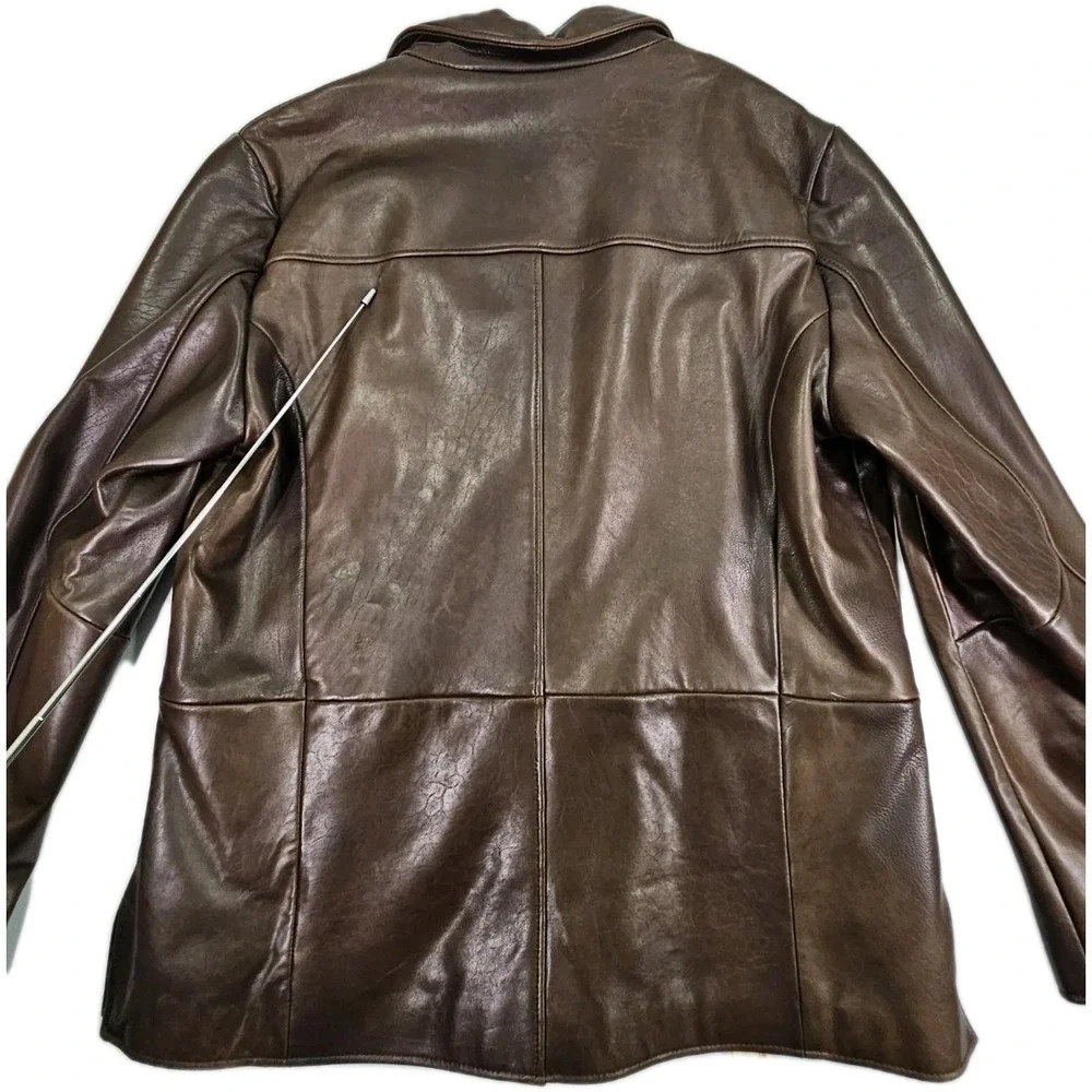 VTG Wilsons Leather Dark Brown Mens XL Field Jacket Sport Coat Lined Pockets